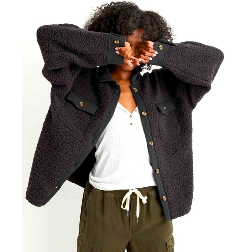 Aerie Cloud Sherpa Fleece Jacket Sweater Coat Oversized